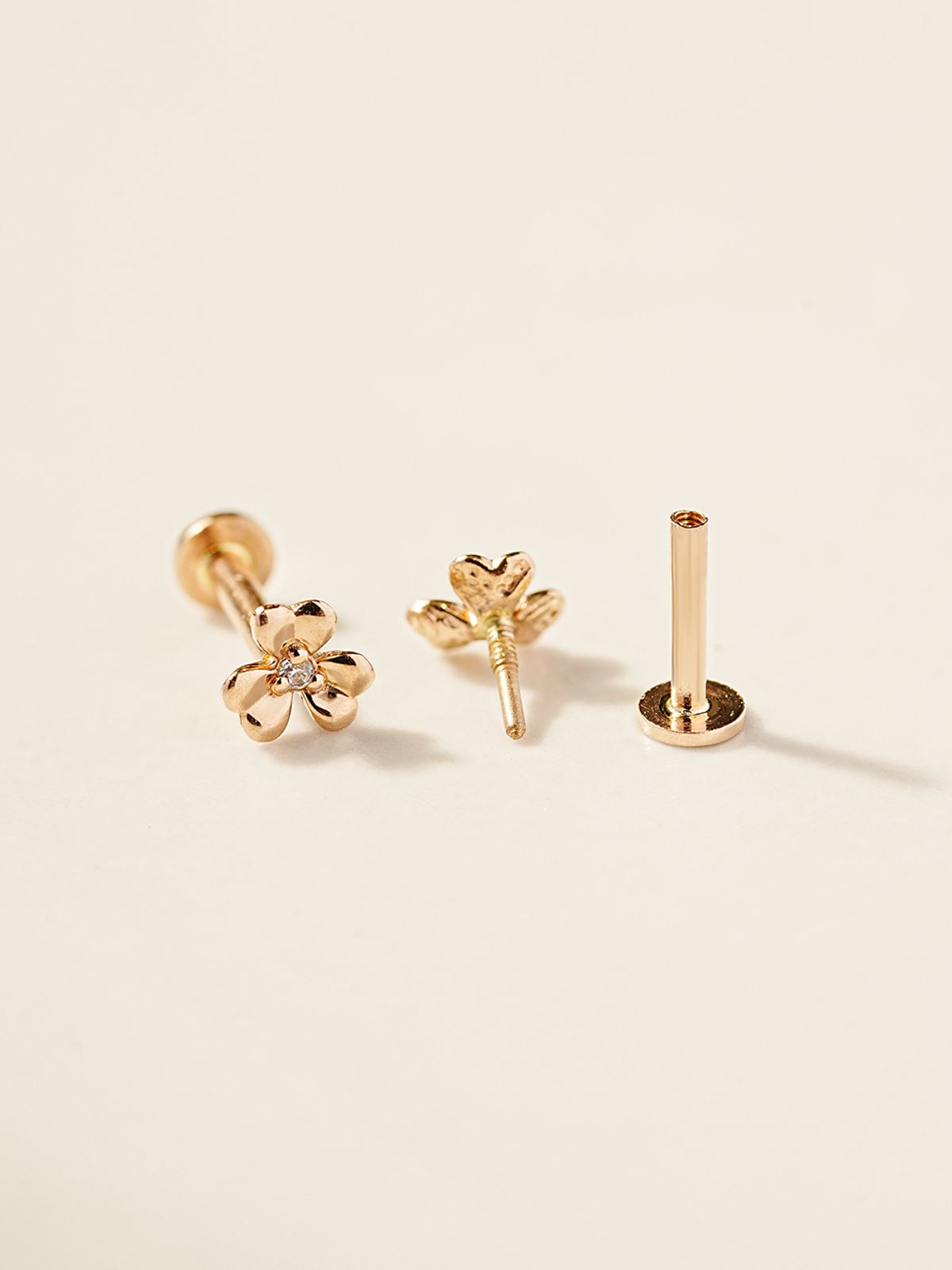 미니멀피어싱(MINIMALPIERCING) 14K 인터널 미니 세잎클로버 라블렛 피어싱