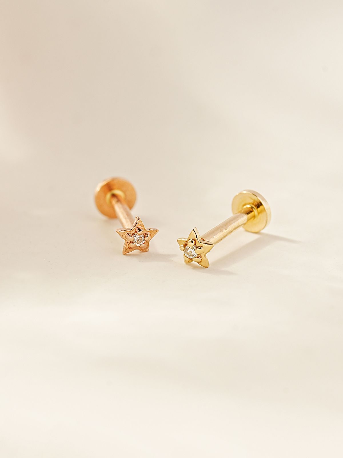 미니멀피어싱(MINIMALPIERCING) 14K 인터널 미니미 큐빅 별 하트 라블렛 피어싱