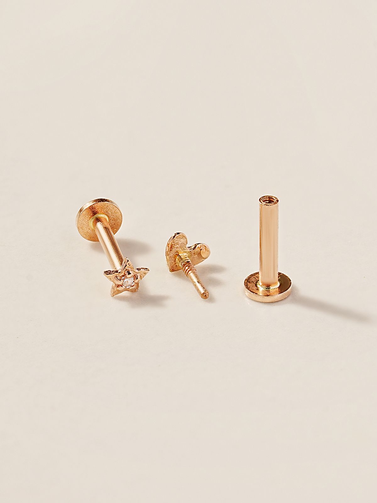 미니멀피어싱(MINIMALPIERCING) 14K 인터널 미니미 큐빅 별 하트 라블렛 피어싱