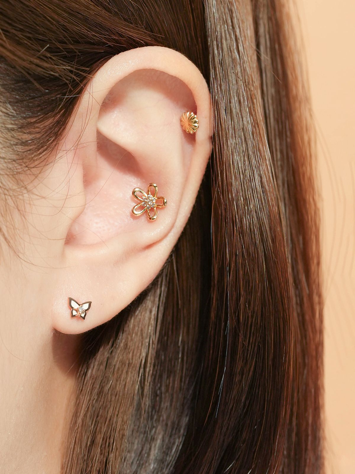 미니멀피어싱(MINIMALPIERCING) 14K 에델바이스 피어싱 귀걸이