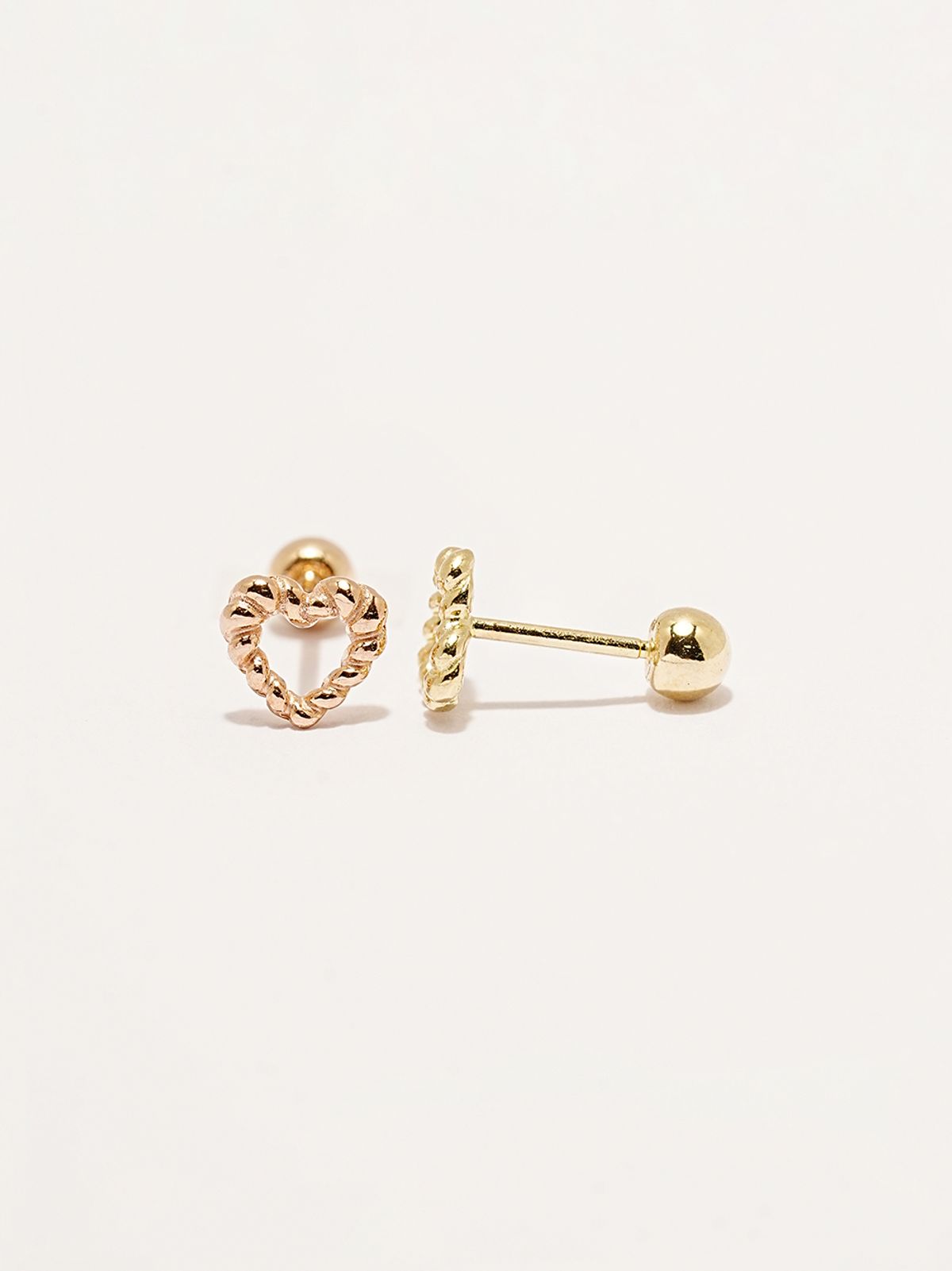 미니멀피어싱(MINIMALPIERCING) 14K 트위스트 하트 피어싱 귀걸이