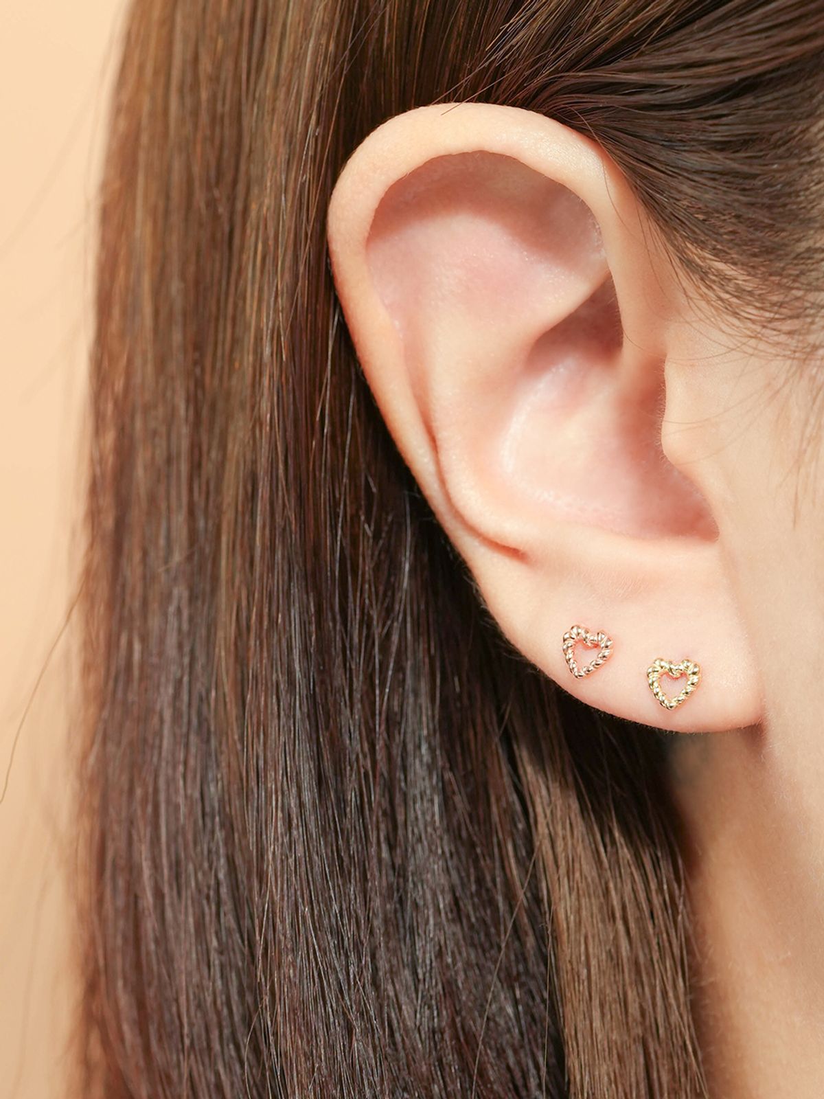 미니멀피어싱(MINIMALPIERCING) 14K 트위스트 하트 피어싱 귀걸이