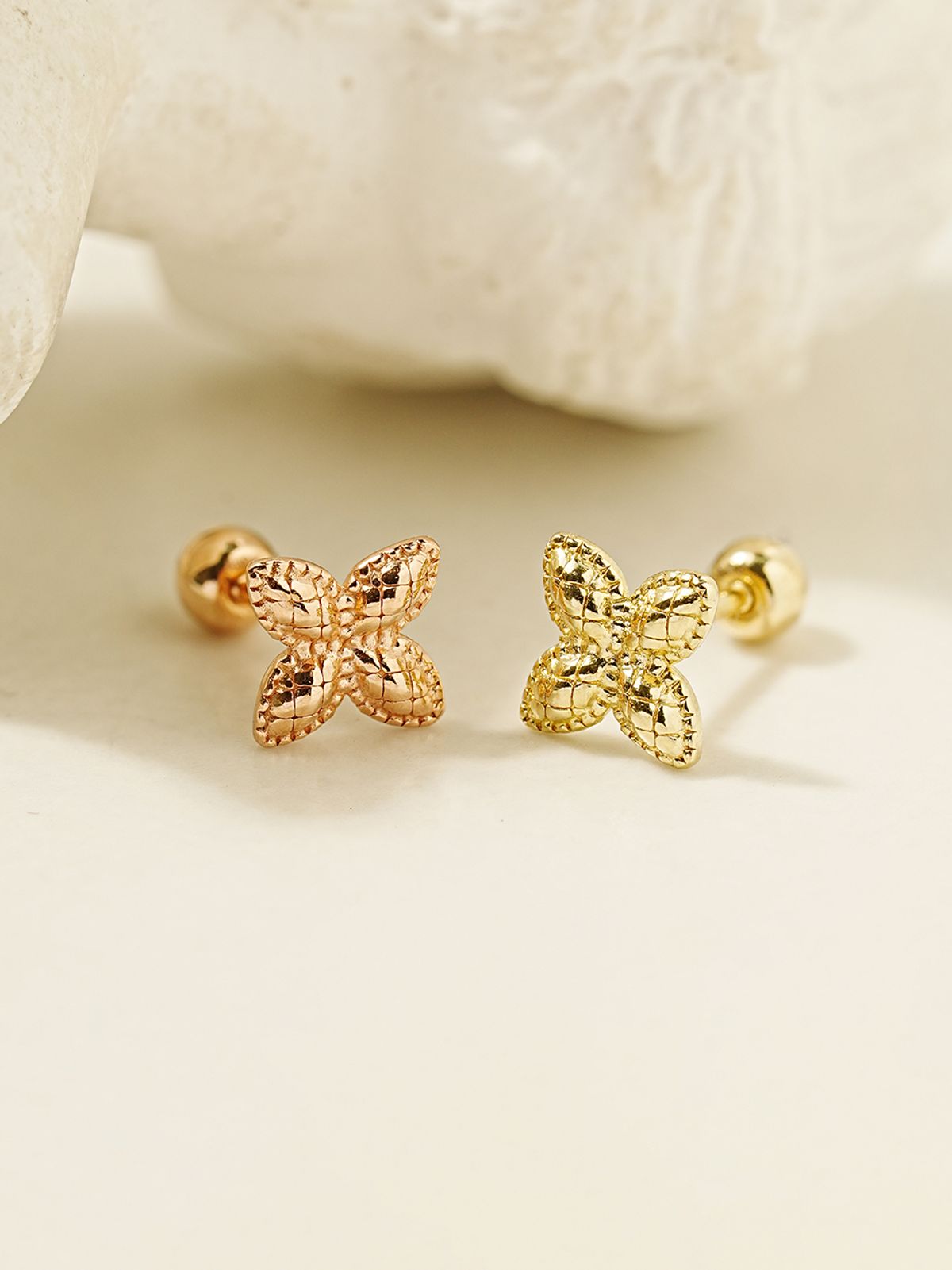 미니멀피어싱(MINIMALPIERCING) 14K 바람개비 꽃 피어싱 귀걸이