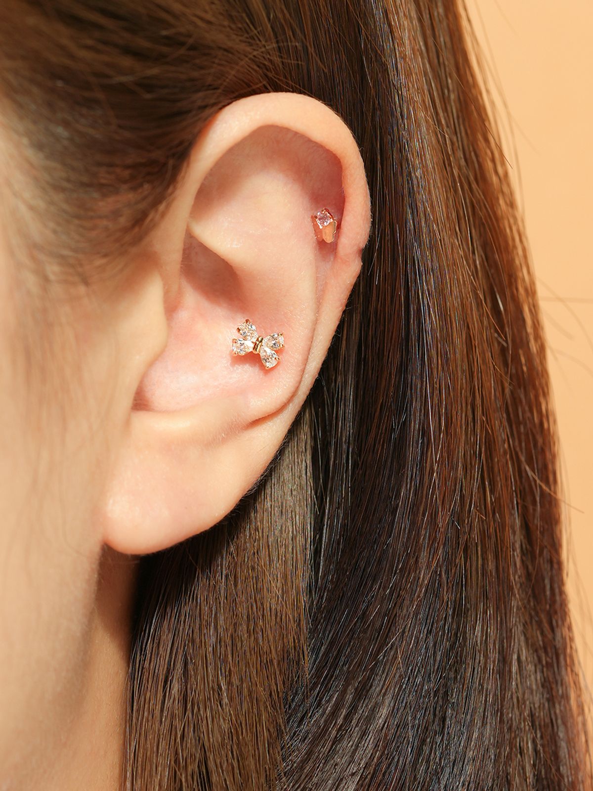 미니멀피어싱(MINIMALPIERCING) 14K 등불 나비 피어싱 귀걸이