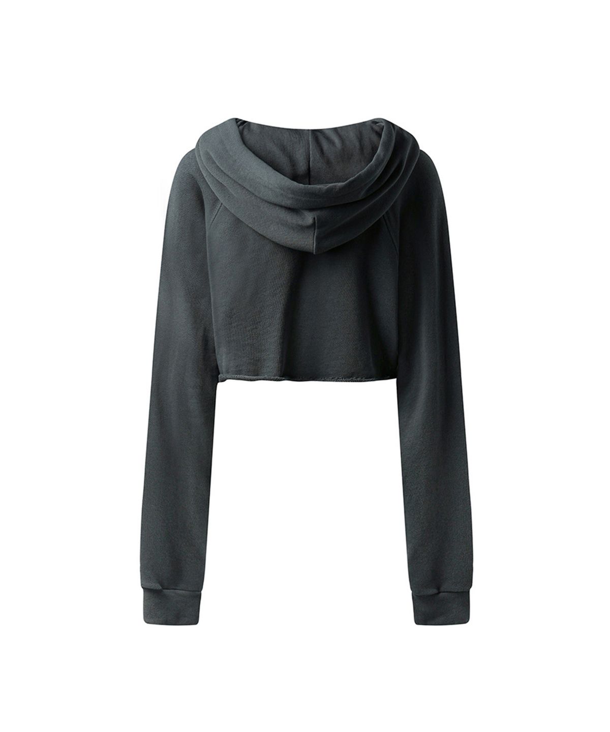에르에르(ERER) Eagle printed crop hoodie Charcoal