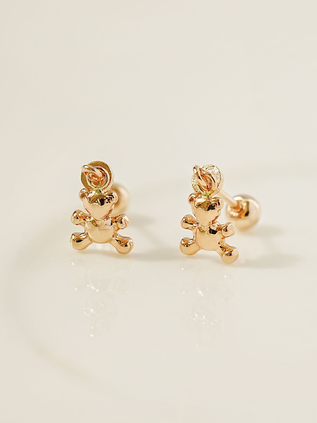미니멀피어싱(MINIMALPIERCING) 14K 아기 곰돌이 드롭 피어싱 귀걸이