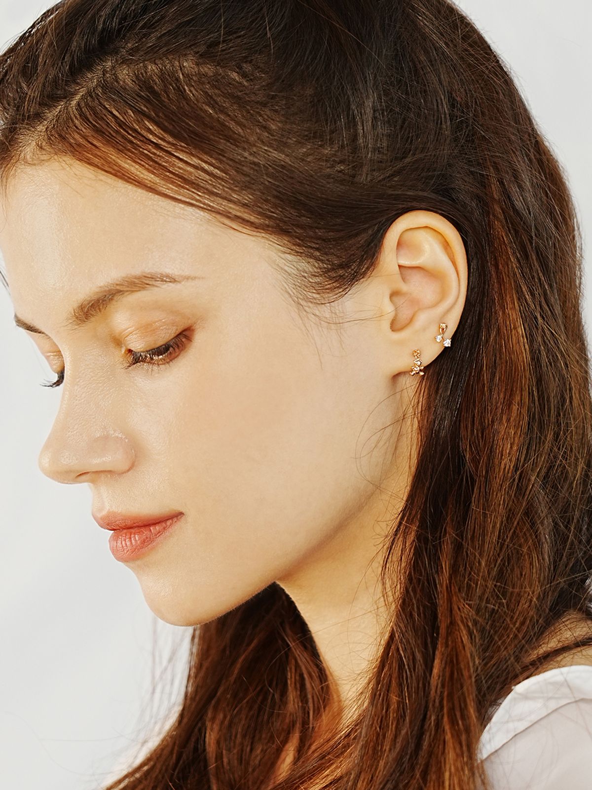 미니멀피어싱(MINIMALPIERCING) 14K 아기 곰돌이 드롭 피어싱 귀걸이