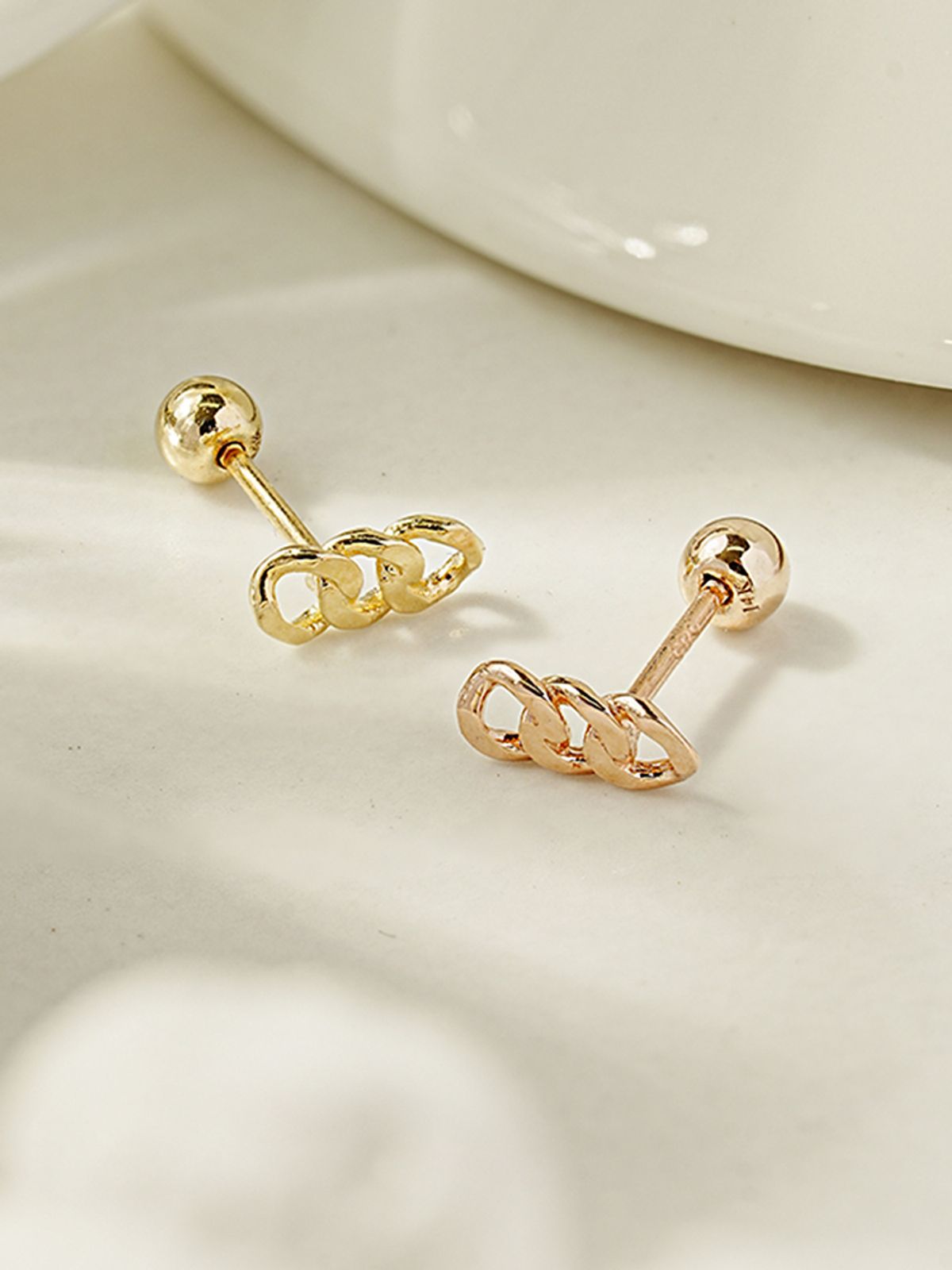 미니멀피어싱(MINIMALPIERCING) 14K 심플 체인 피어싱 귀걸이