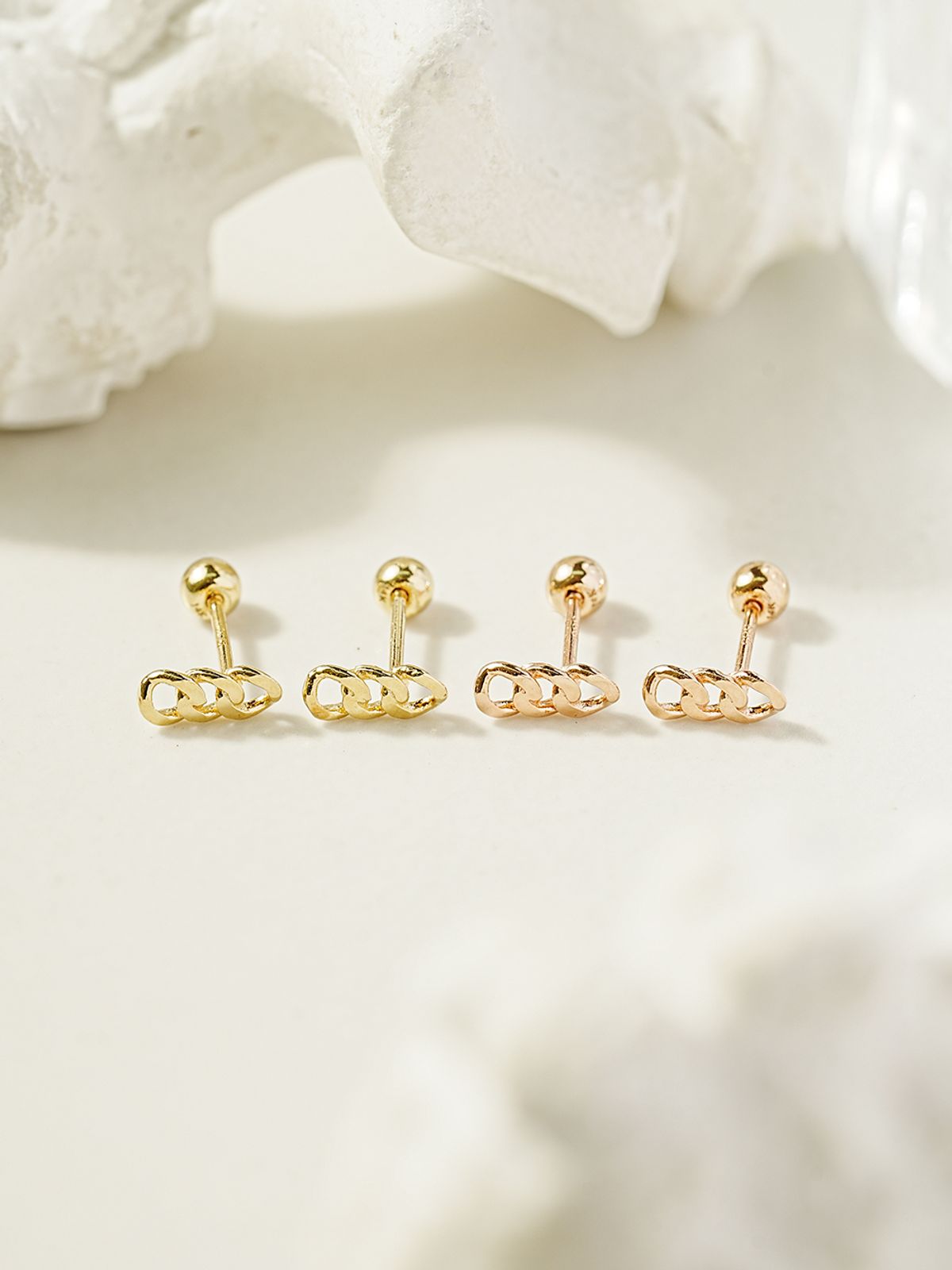 미니멀피어싱(MINIMALPIERCING) 14K 심플 체인 피어싱 귀걸이