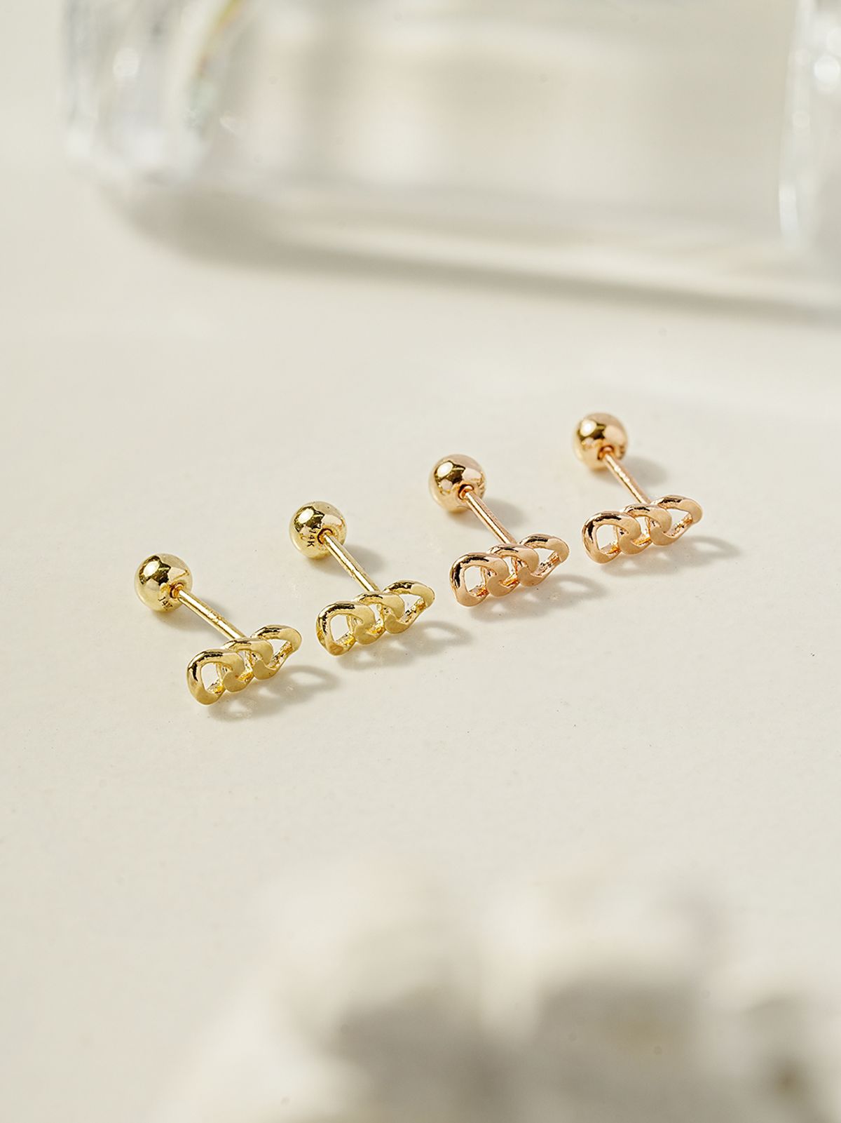 미니멀피어싱(MINIMALPIERCING) 14K 심플 체인 피어싱 귀걸이