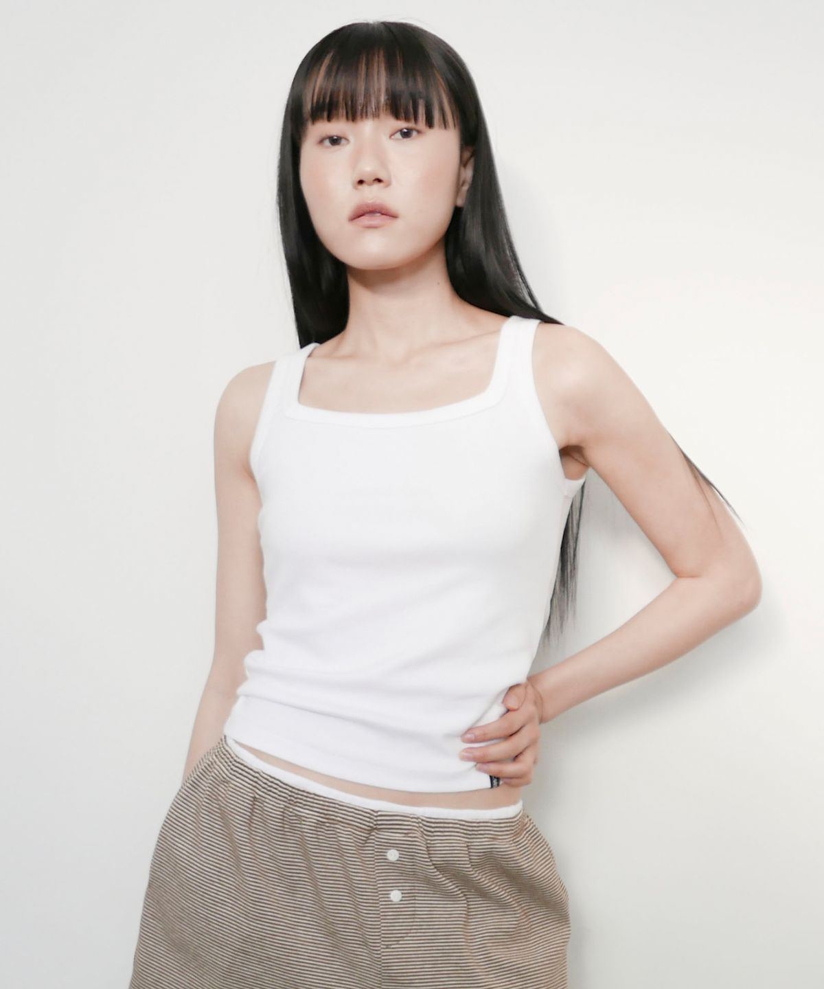 디어스토커(DEARSTALKER) D. BASIC COTTON BABY SQUARE-NECK TANK - 3 COLOR