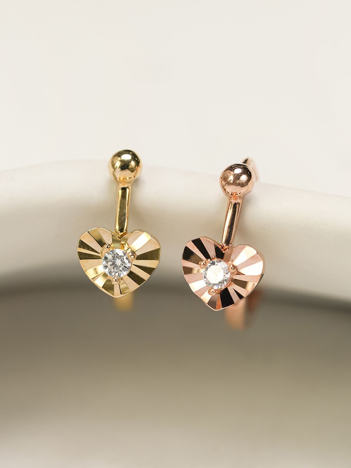 미니멀피어싱(MINIMALPIERCING) 14K 18K 볼 하트 원터치 귀걸이