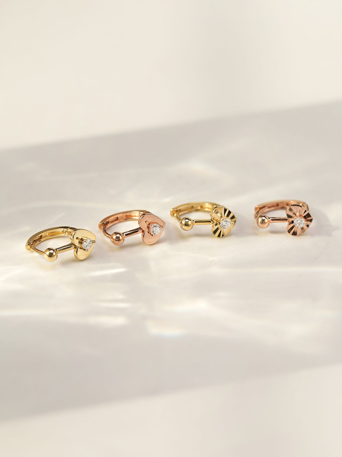 미니멀피어싱(MINIMALPIERCING) 14K 18K 볼 하트 원터치 귀걸이