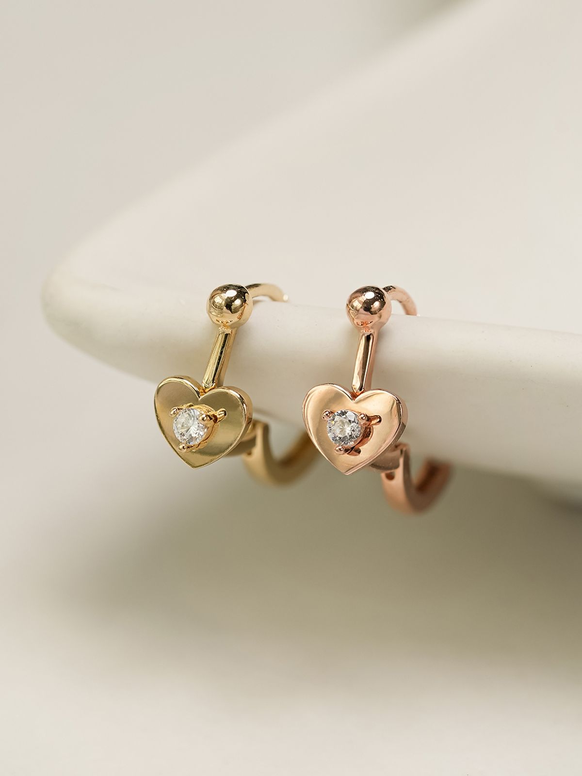 미니멀피어싱(MINIMALPIERCING) 14K 18K 볼 하트 원터치 귀걸이