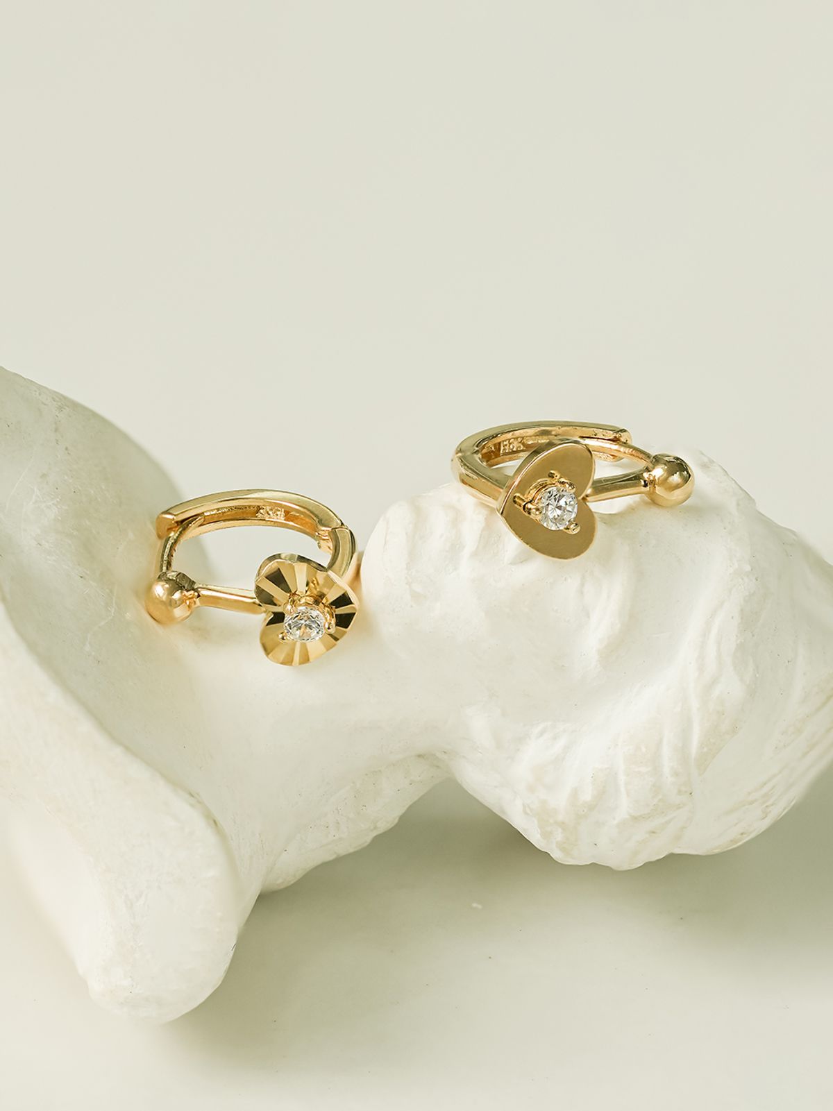 미니멀피어싱(MINIMALPIERCING) 14K 18K 볼 하트 원터치 귀걸이