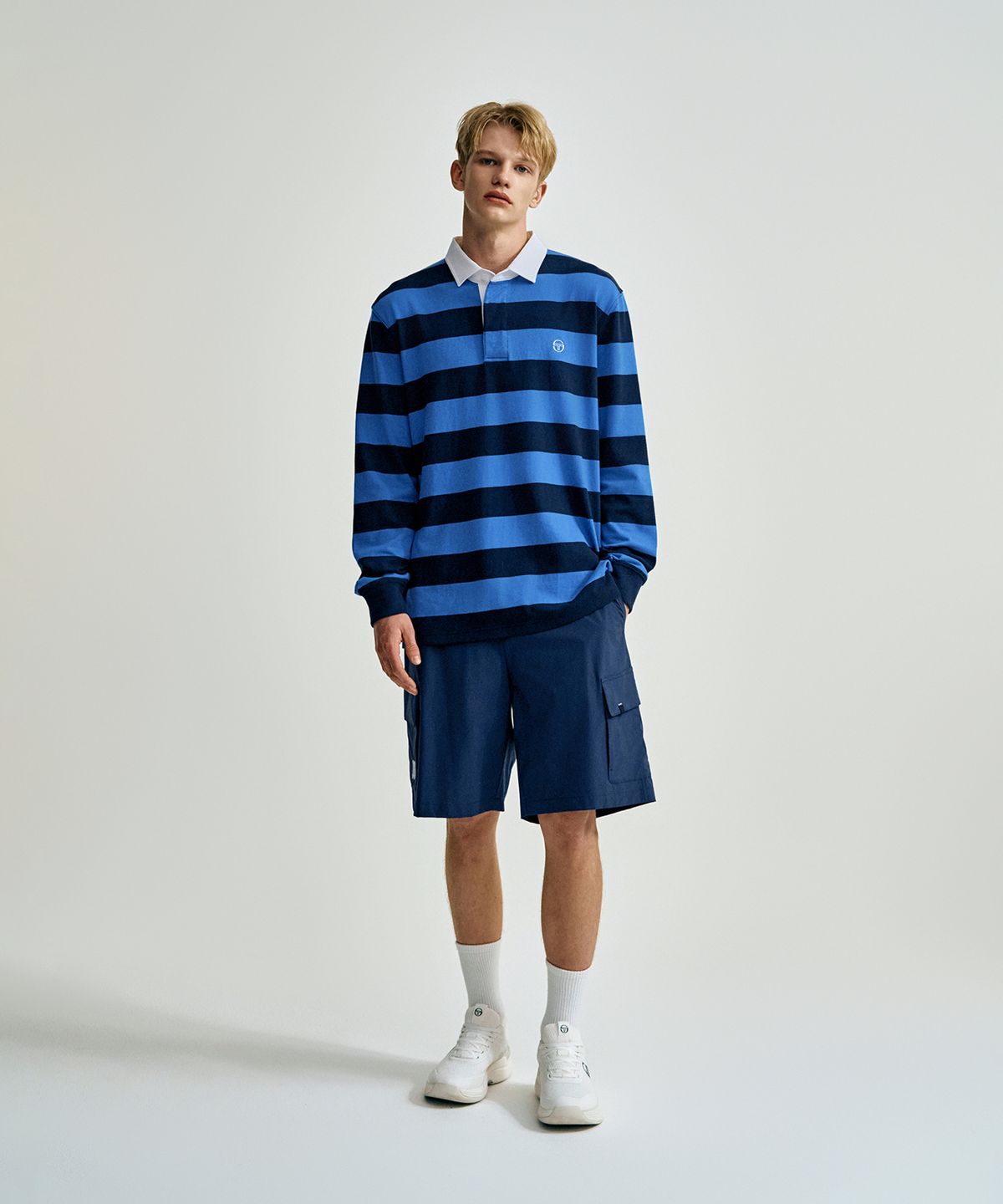 세르지오 타키니(SERGIO TACCHINI) U 스트라이프 저지 럭비 셔츠 (Blue)