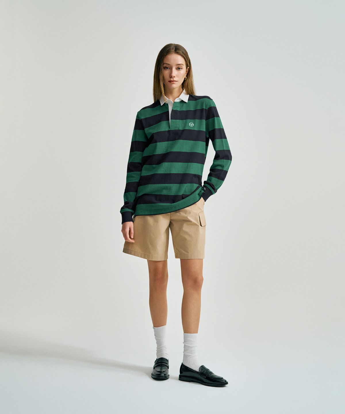 세르지오 타키니(SERGIO TACCHINI) U 스트라이프 저지 럭비 셔츠 (D.Green)