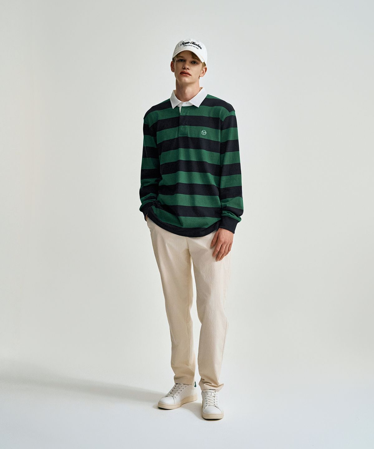 세르지오 타키니(SERGIO TACCHINI) U 스트라이프 저지 럭비 셔츠 (D.Green)