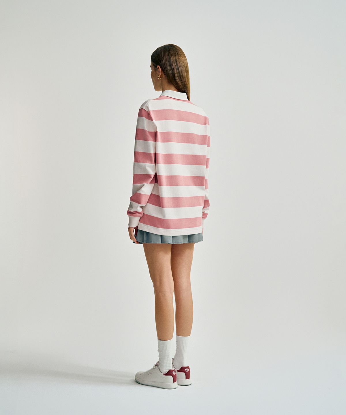 세르지오 타키니(SERGIO TACCHINI) U 스트라이프 저지 럭비 셔츠 (Pink)