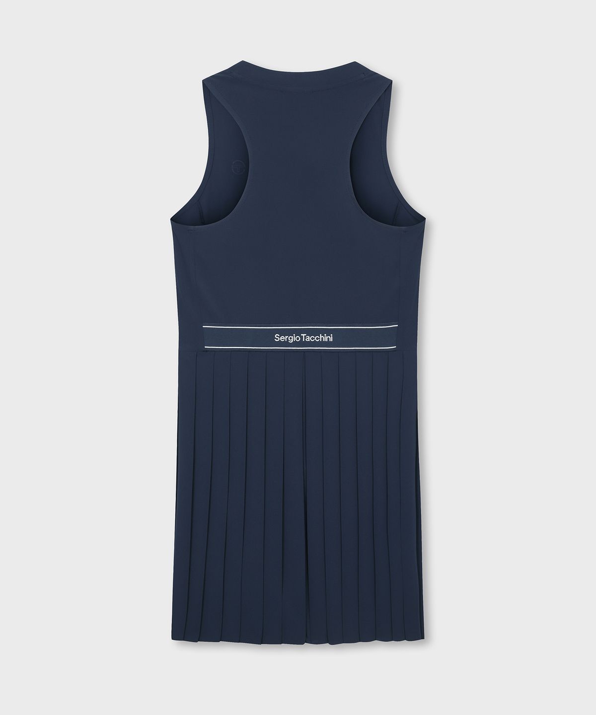 세르지오 타키니(SERGIO TACCHINI) W 우븐 플리츠 슬리브리스 드레스 (Navy)