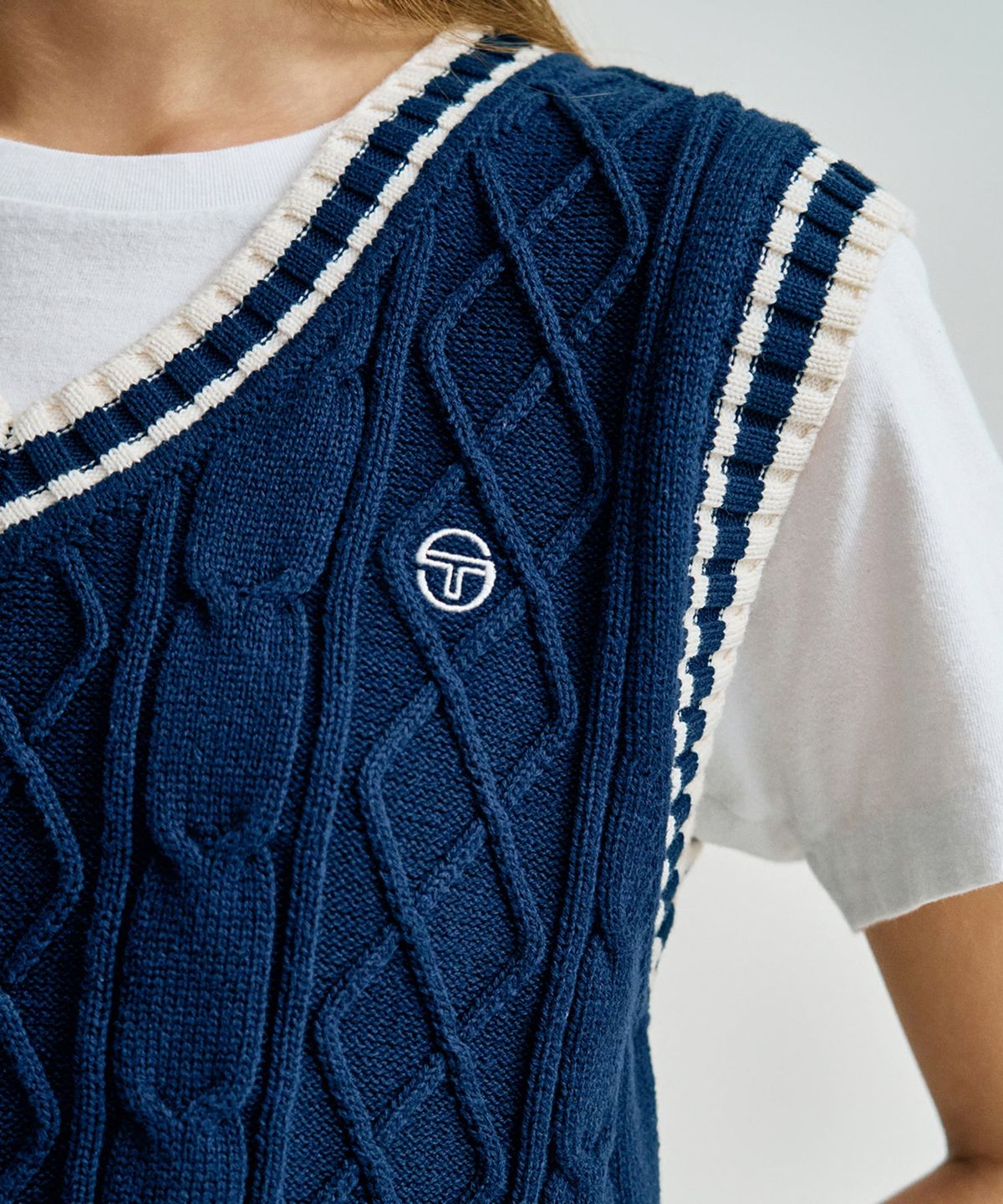 세르지오 타키니(SERGIO TACCHINI) W 케이블 니트 베스트