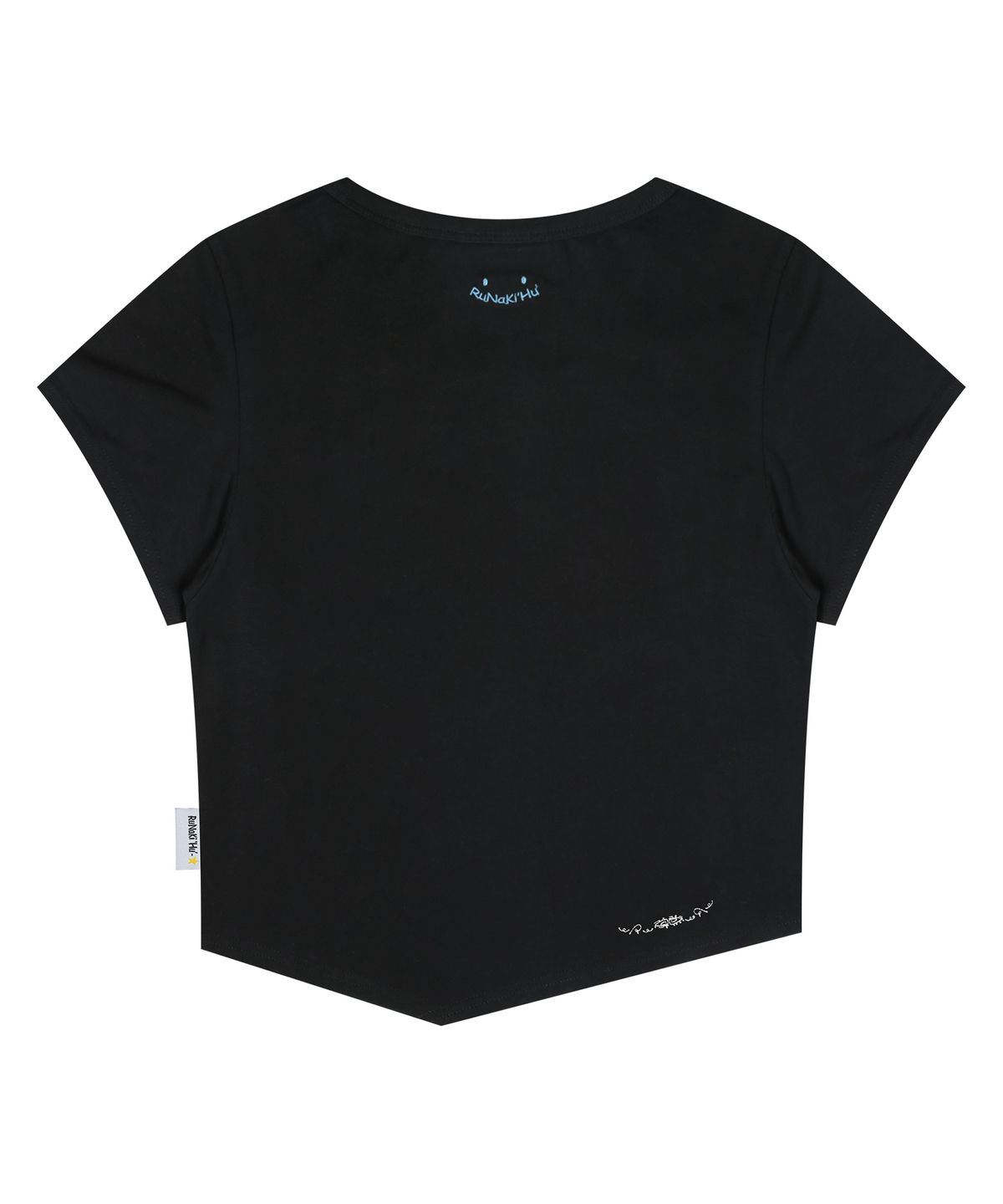 루나키후(RuNaKi'Hu') WXT033 롤리팝 언발크롭 반팔 티셔츠 (BLACK)