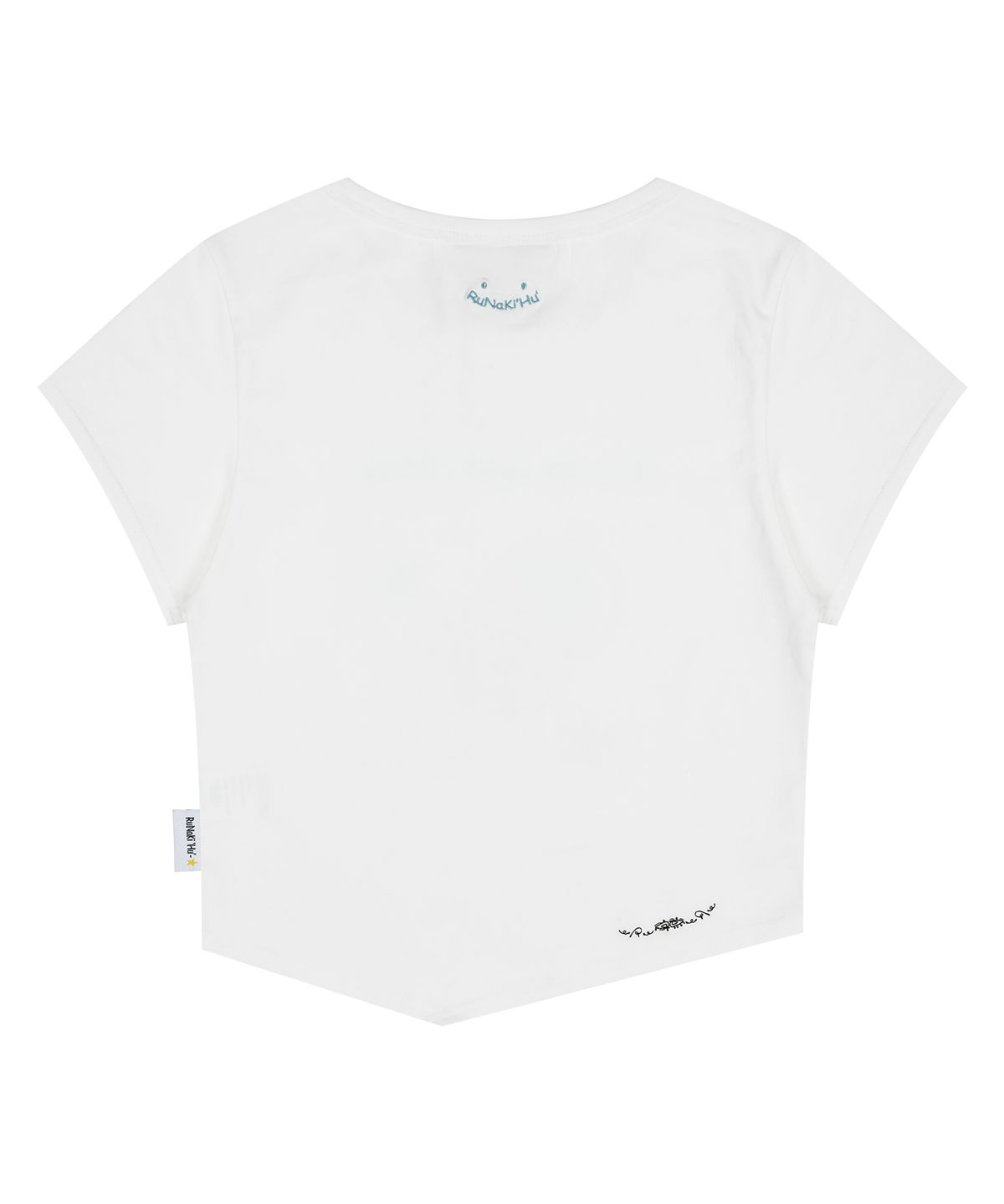 루나키후(RuNaKi'Hu') WXT033 롤리팝 언발크롭 반팔 티셔츠 (WHITE)