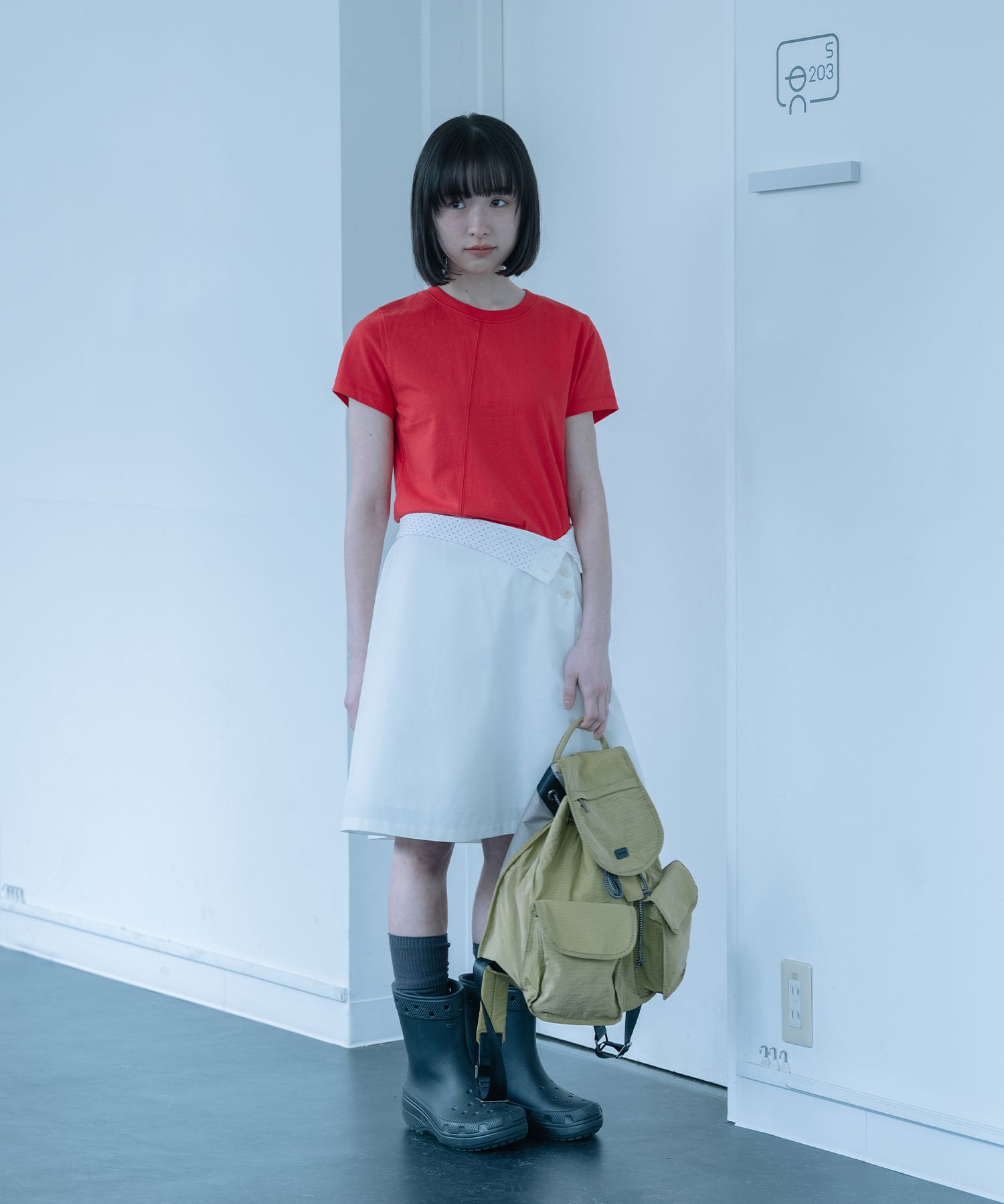 MUSINSA公式 | OHESHIO TWO POCKET BACKPACK, KHAKI