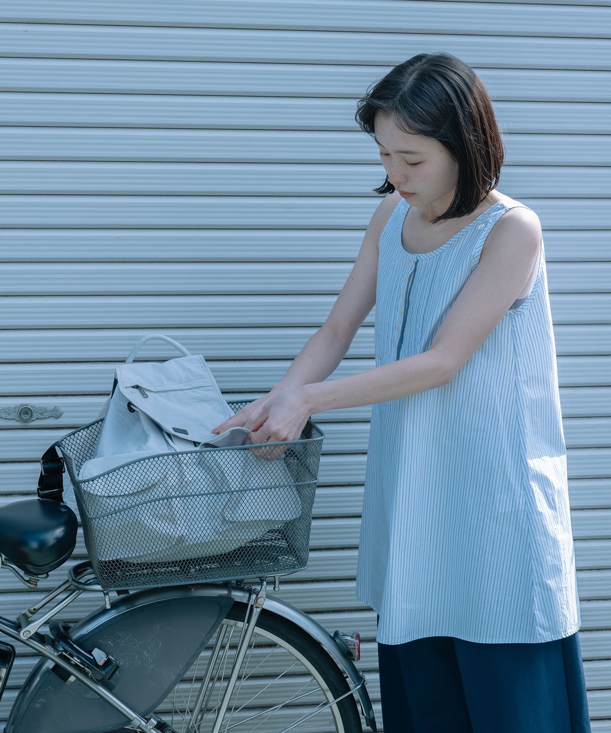오헤시오(OHESHIO) TWO POCKET BACKPACK, LIGHT GRAY