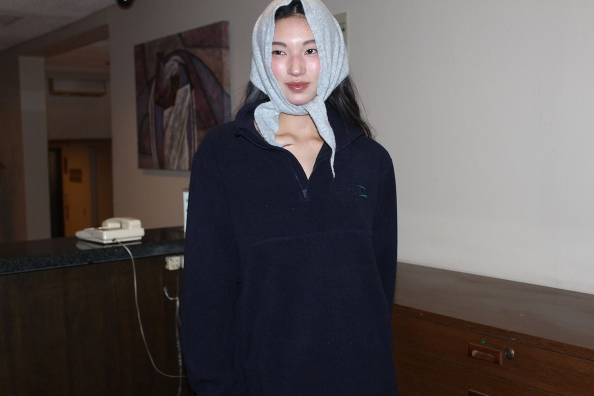 어텐즈(ATTENDS) CozyFit fleece half zip up (Navy)