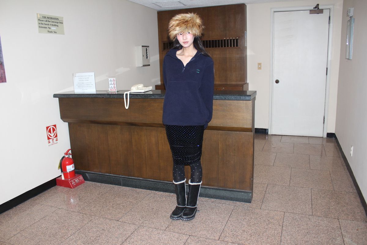 어텐즈(ATTENDS) CozyFit fleece half zip up (Navy)