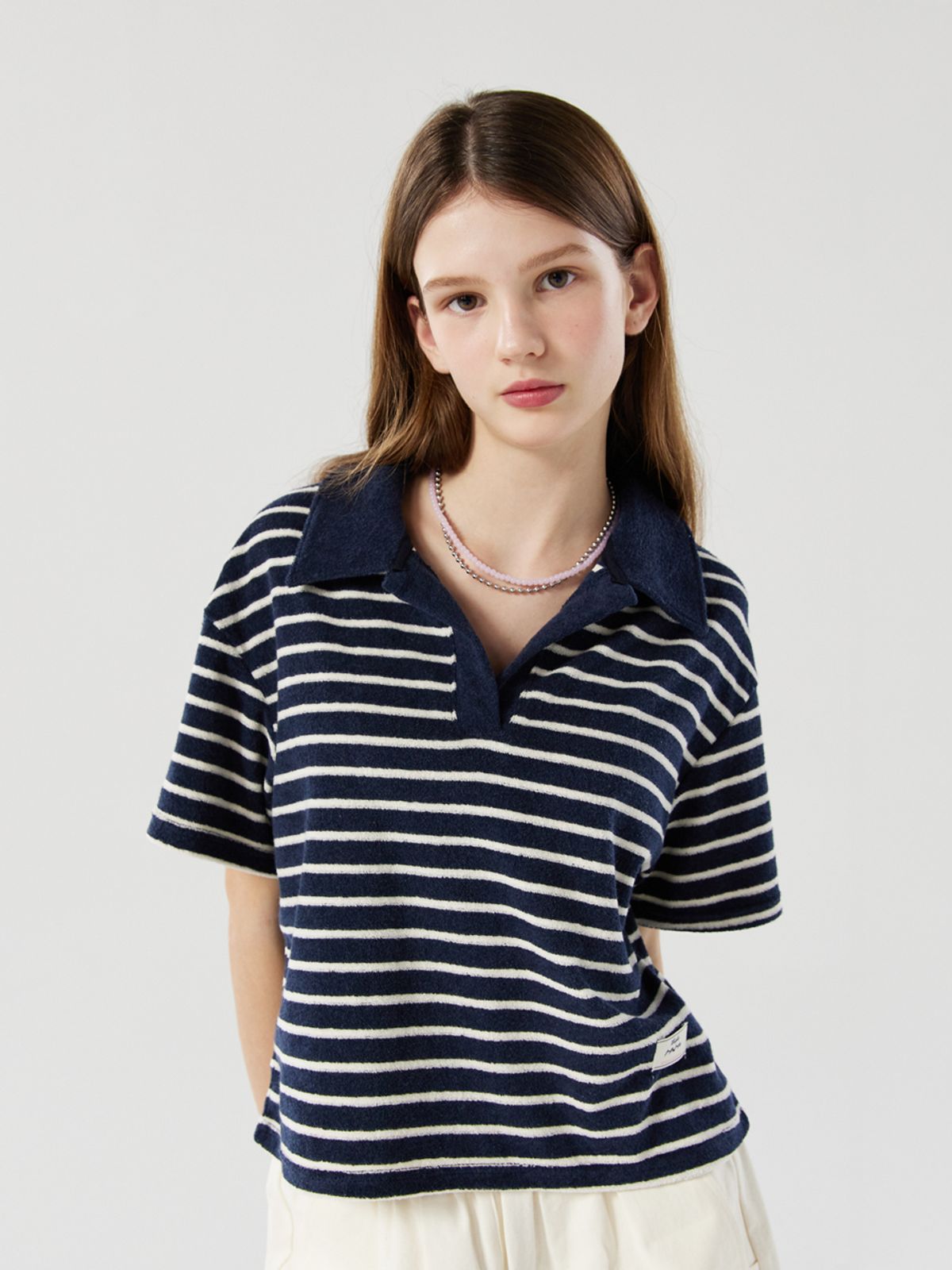 알엠알엔(RMRN) R STRIPE TERRY PIQUE T-SHIRT