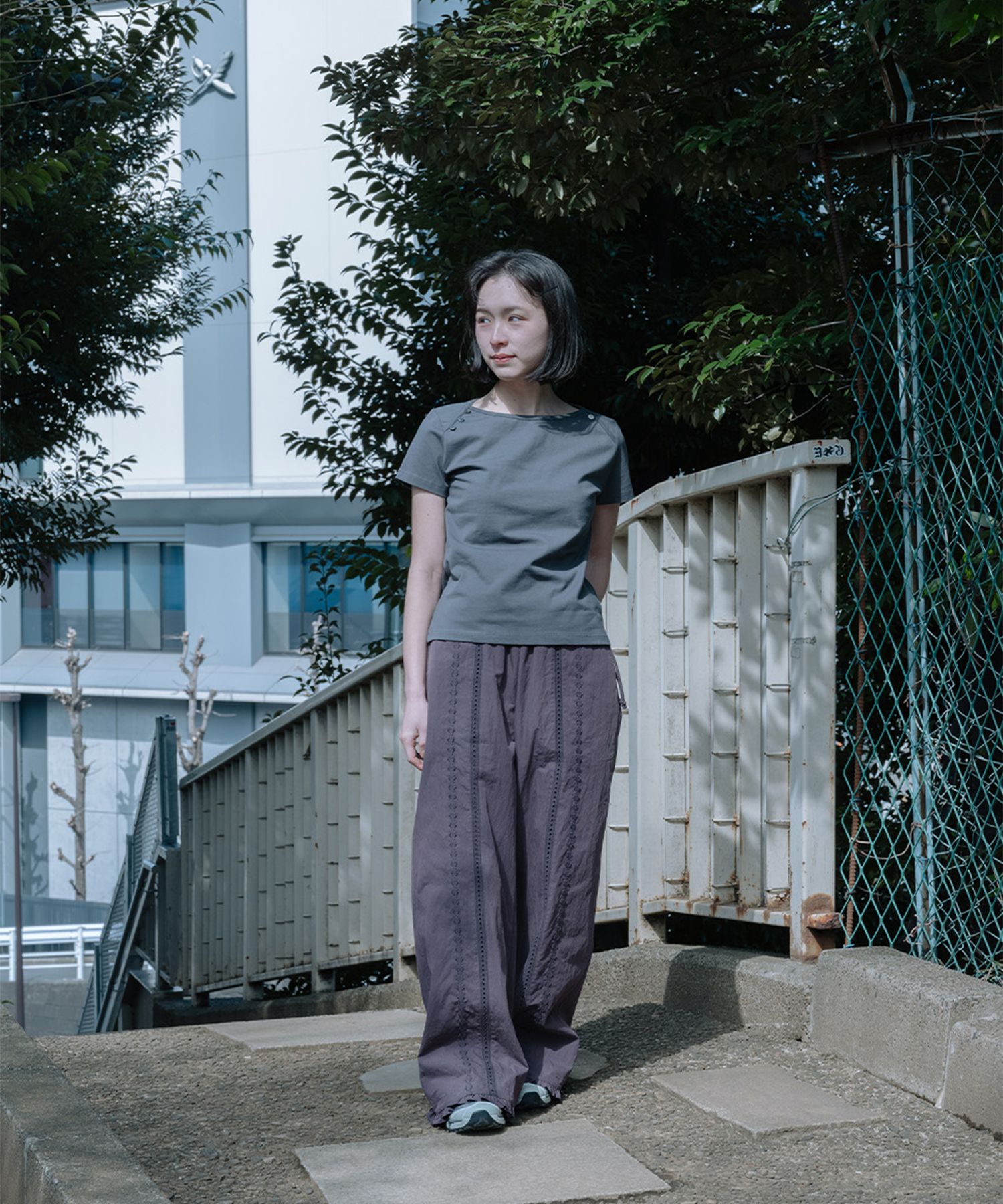 MUSINSA公式 | OHESHIO FRILL WIDE PANTS, BURGUNDY