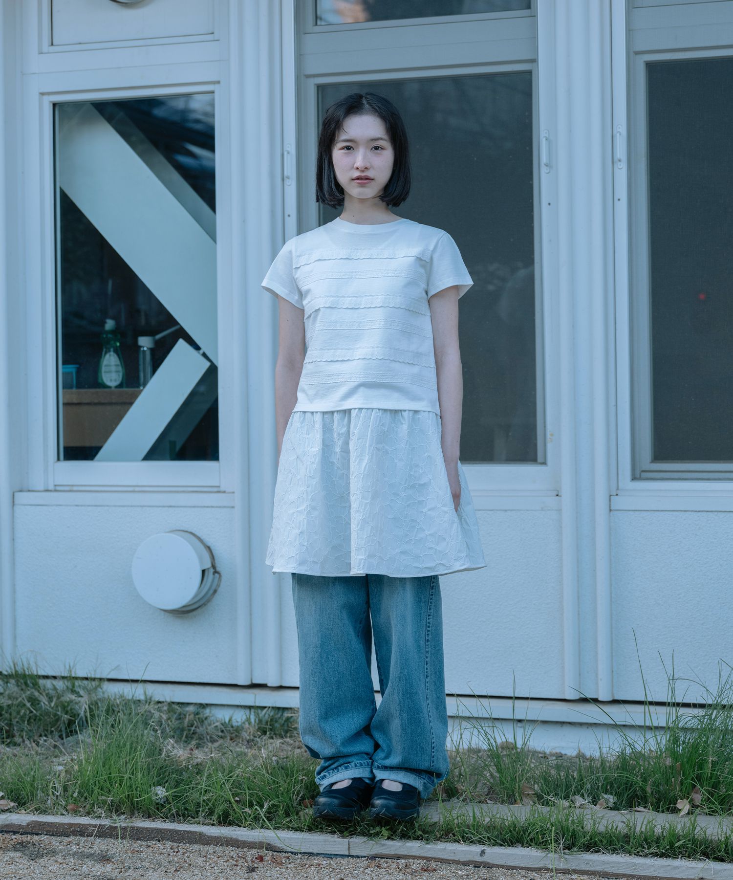 【Oheshio】 LAYERED FLARE SHEER DRESS 2色 MUSINSA公式 | OHESHIO LAYERED FLARE SHEER DRESS, WHITE