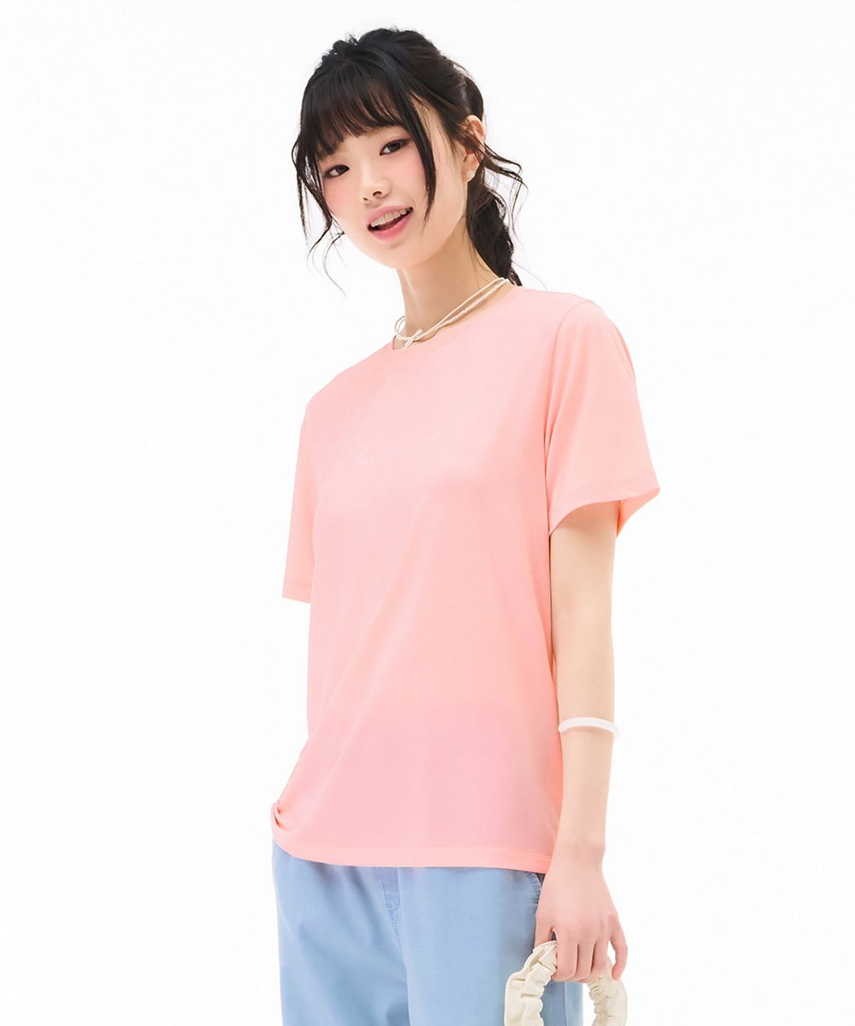 체이스컬트(CHASECULT) 여성 에센셜 아이스 티셔츠-핑크