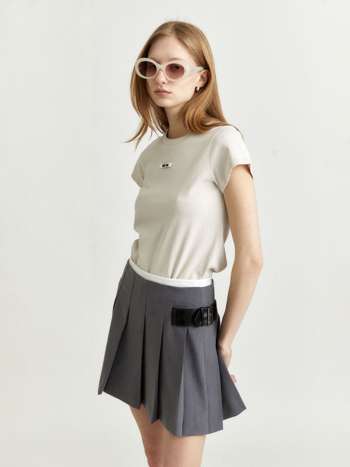 뮤제(MUSEE) ALLIANCE Musee Paris Tape T-Shirt_Beige