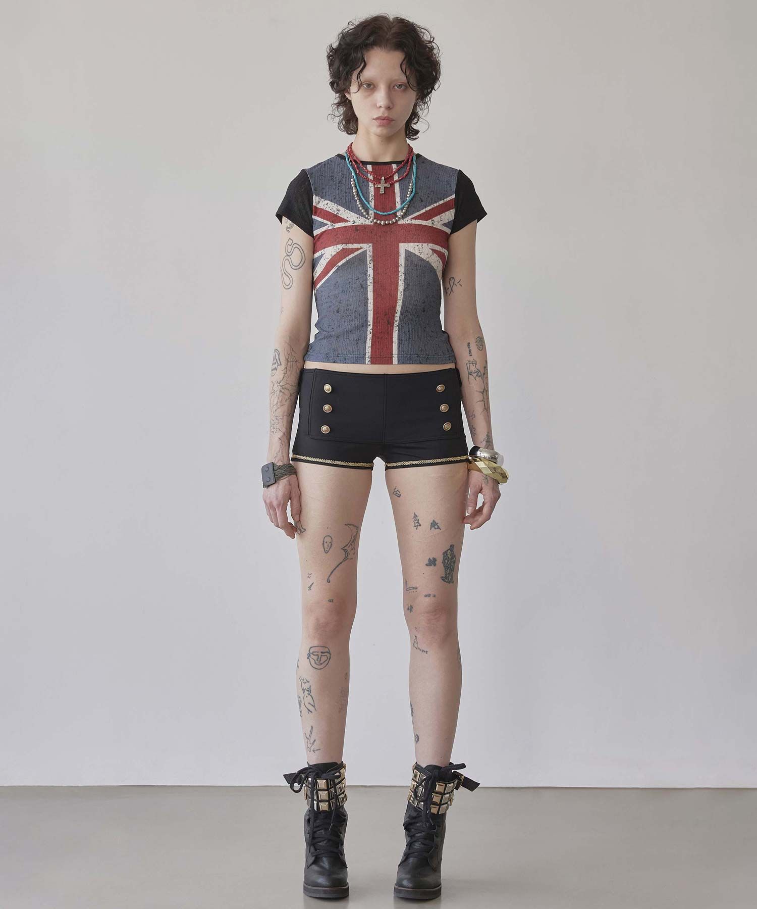 MUSINSA | SCULPTOR Union Jack Baby Tee Black