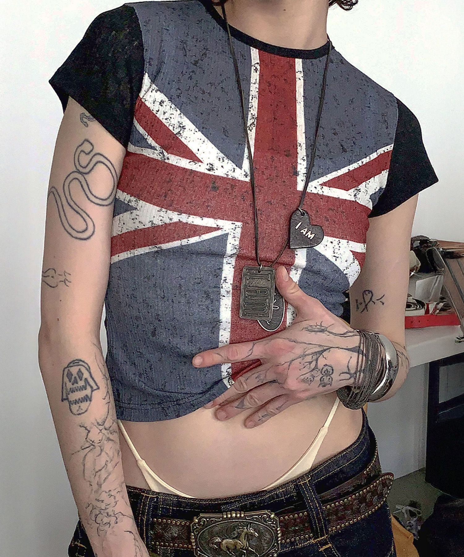 sculptor union jack Tシャツ MUSINSA | SCULPTOR Union Jack Baby Tee Black