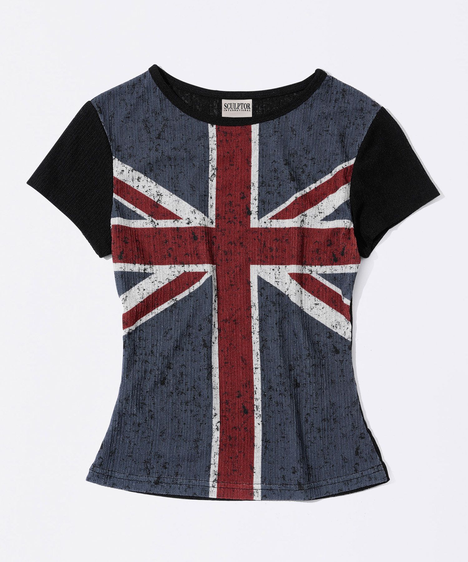 sculptor union jack Tシャツ MUSINSA | SCULPTOR Union Jack Baby Tee Black