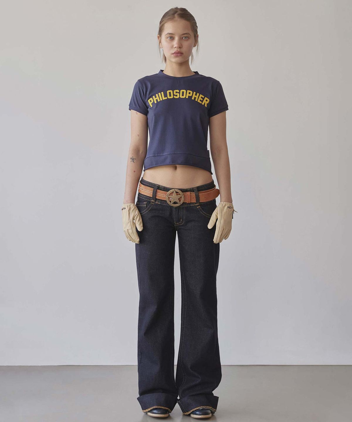 스컬프터(SCULPTOR) Philosopher Baby Tee Navy