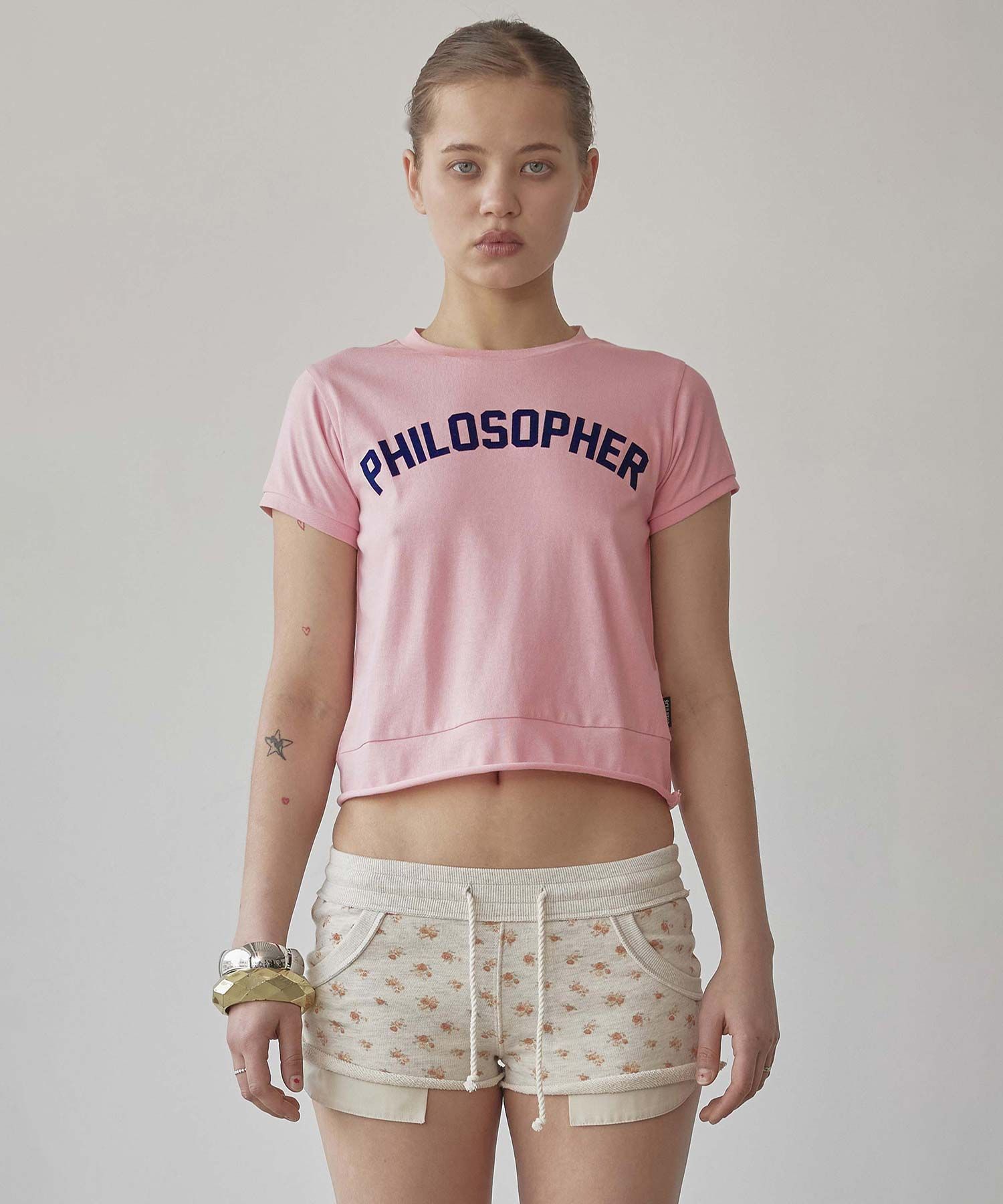 Tシャツ・カットソー [SCULPTOR] Philosopher Baby Tee Pink SC25S252PK Philosopher Baby Tee Pink – Sculptor