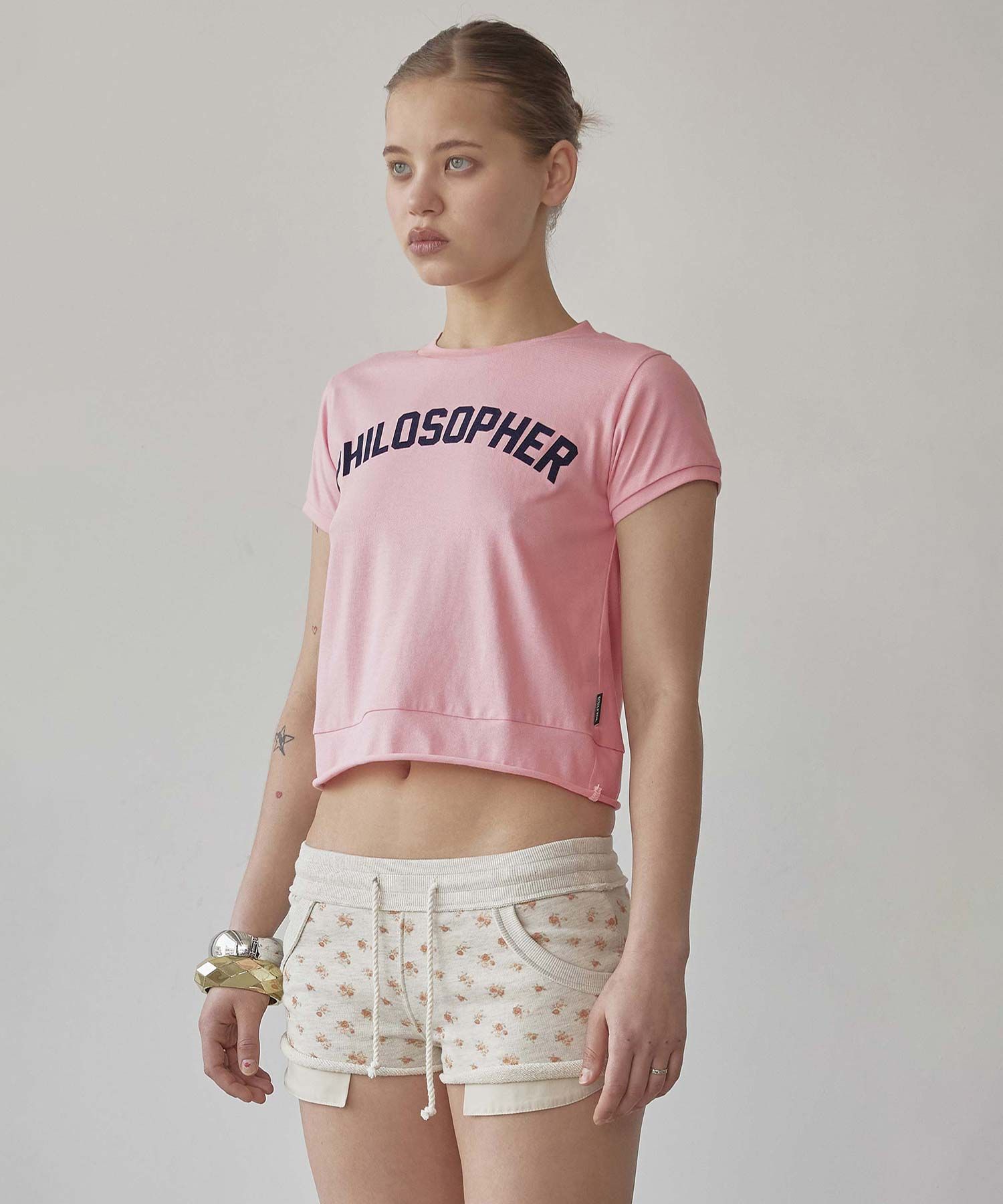 Tシャツ・カットソー [SCULPTOR] Philosopher Baby Tee Pink SC25S252PK Philosopher Baby Tee Pink – Sculptor