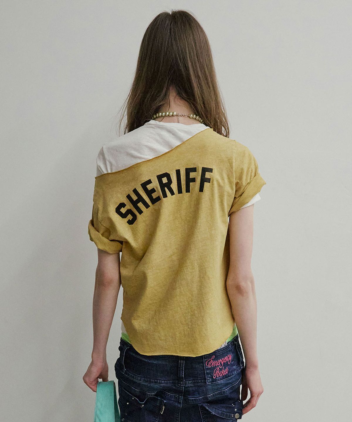 스컬프터(SCULPTOR) Sheriff Cut Out Tee Yellow