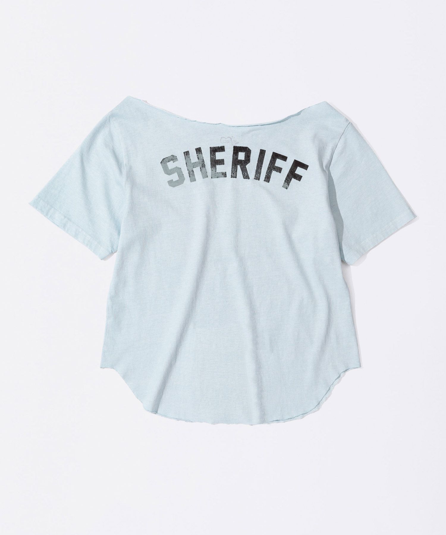 ★SCULPTOR★ Sheriff Cut Out Tee Misty Blue SC25S251BL MUSINSA | SCULPTOR Sheriff Cut Out Tee Misty Blue