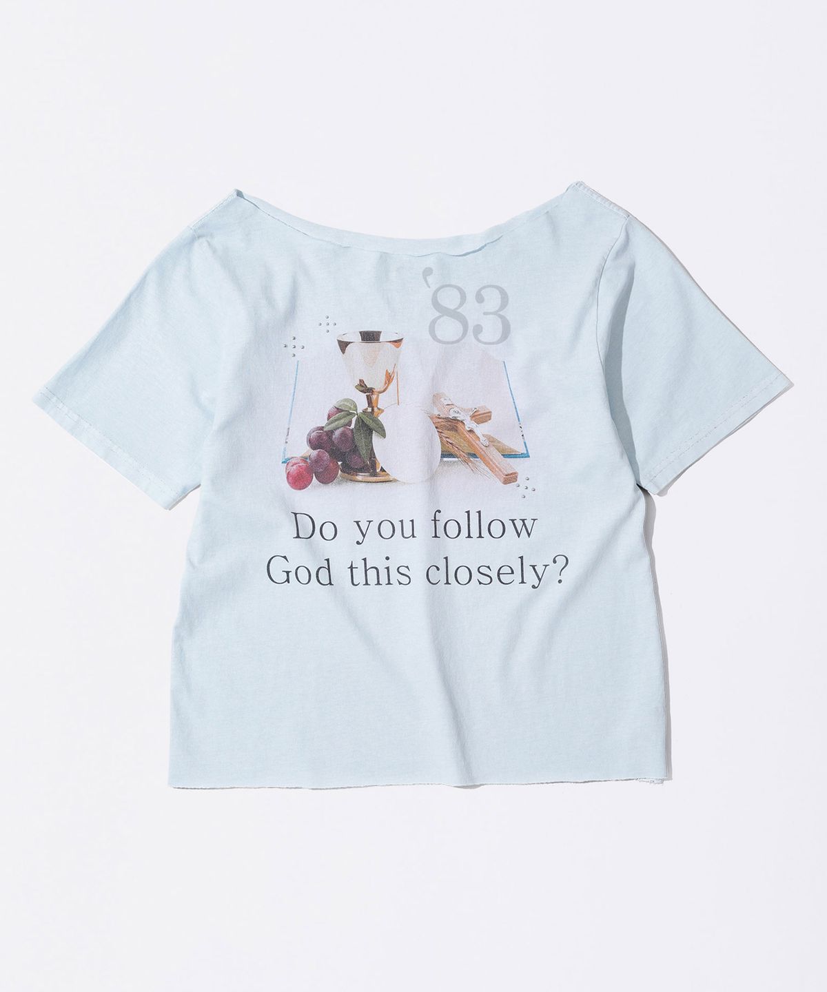 스컬프터(SCULPTOR) 83 Faith Cut Out Tee Washed Blue
