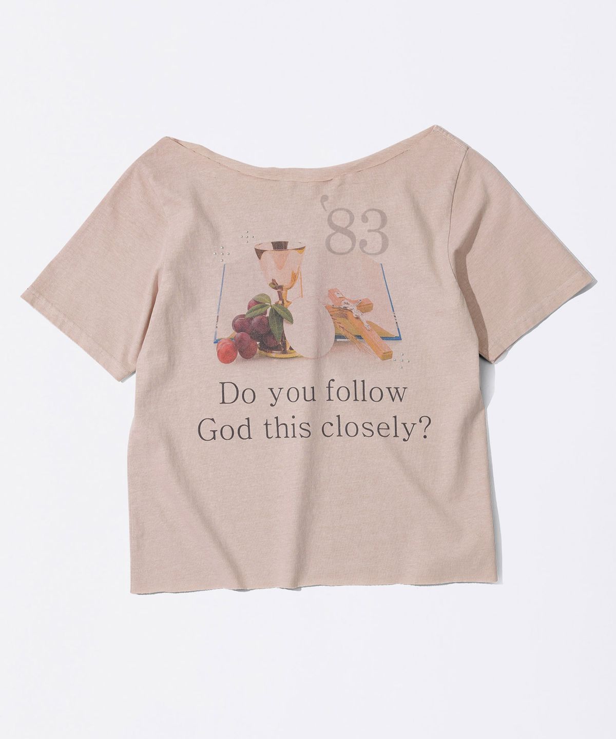 스컬프터(SCULPTOR) 83 Faith Cut Out Tee Washed Apricot