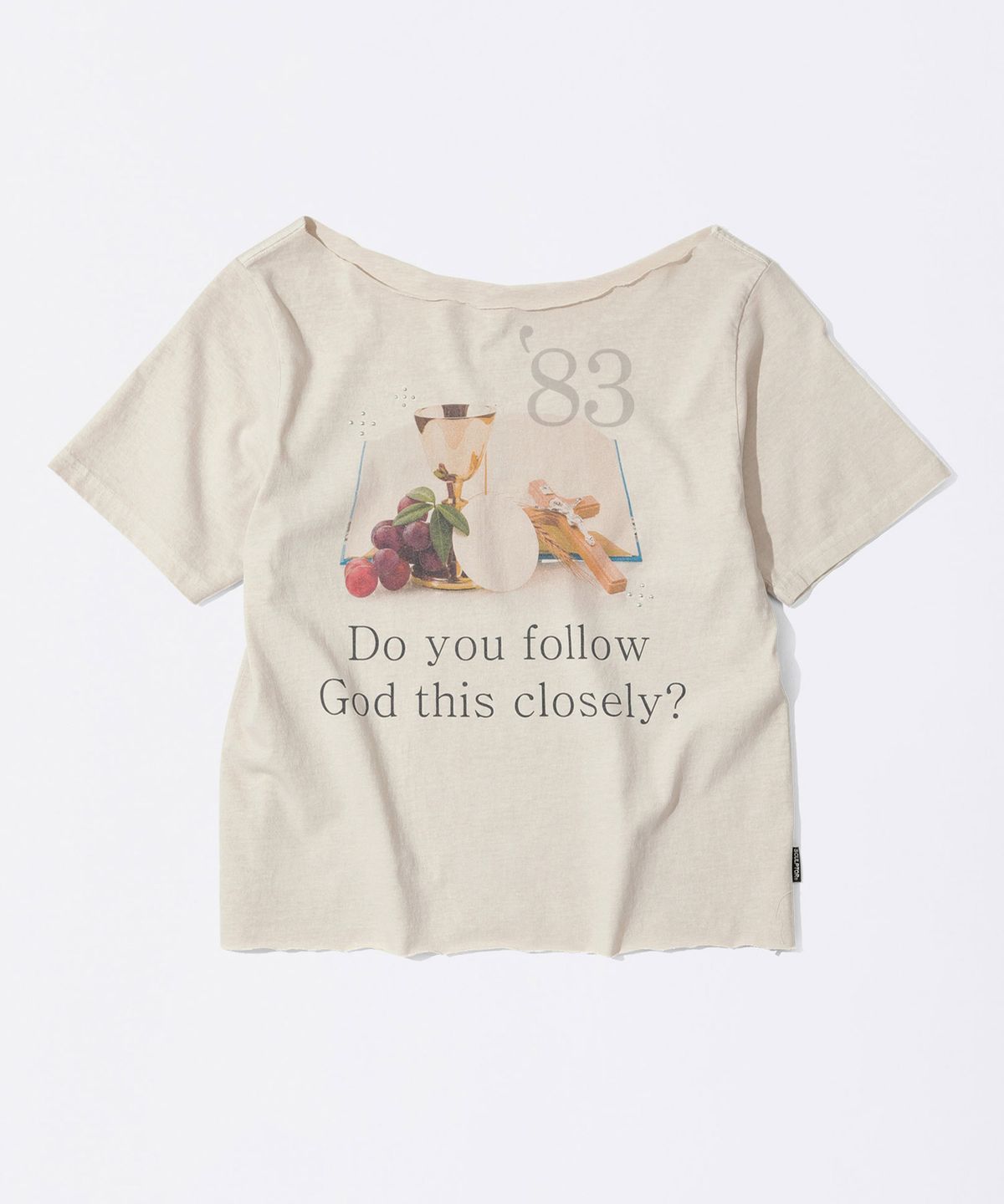 스컬프터(SCULPTOR) 83 Faith Cut Out Tee Dirty White