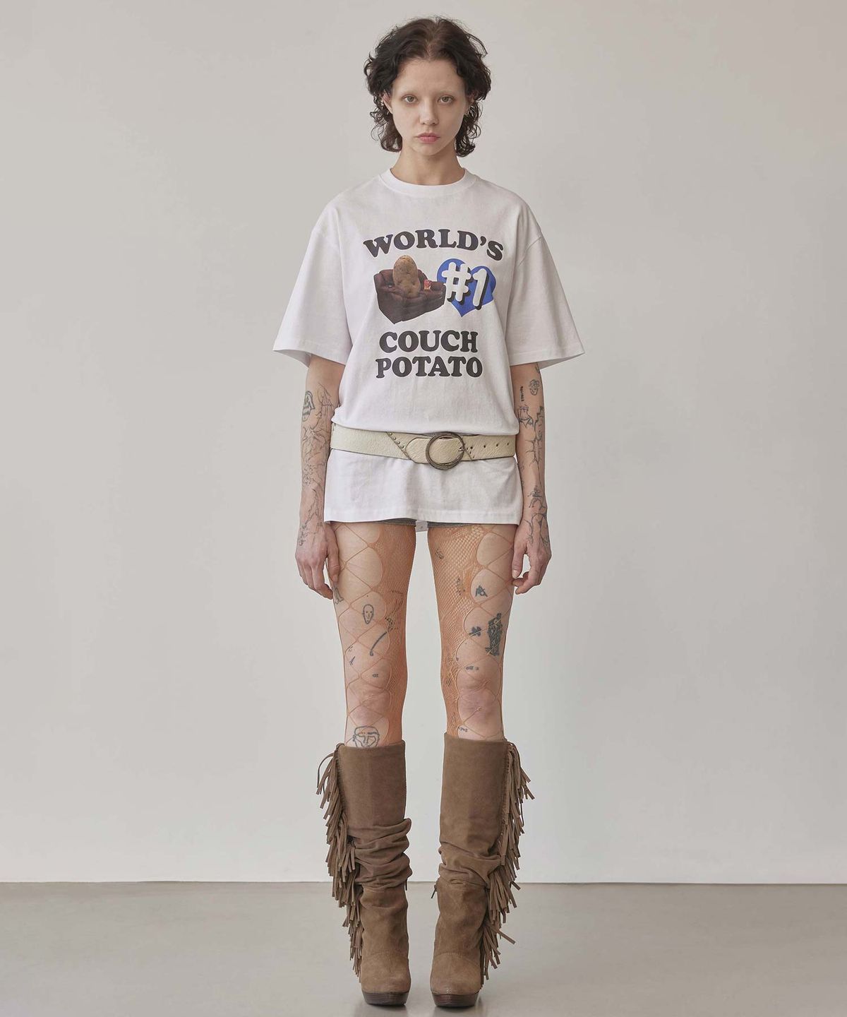 스컬프터(SCULPTOR) Number One Couch Potato Tee White