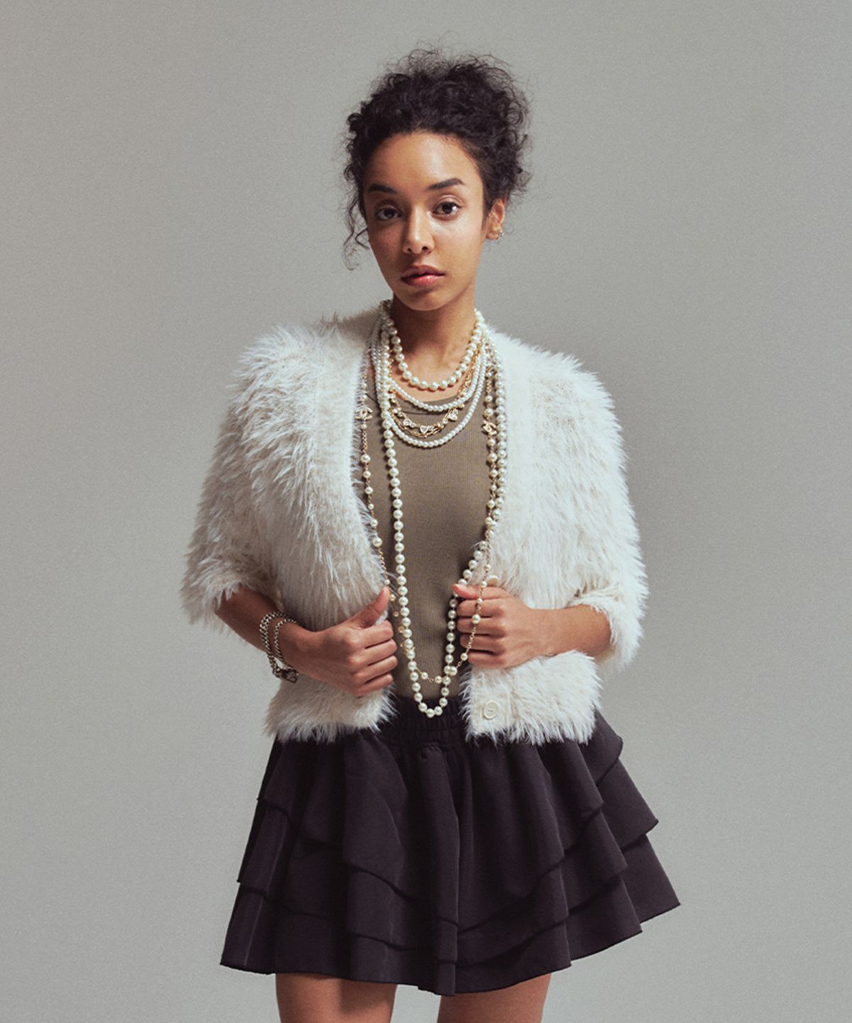 에르에르(ERER) Bolero cardigan Ivory