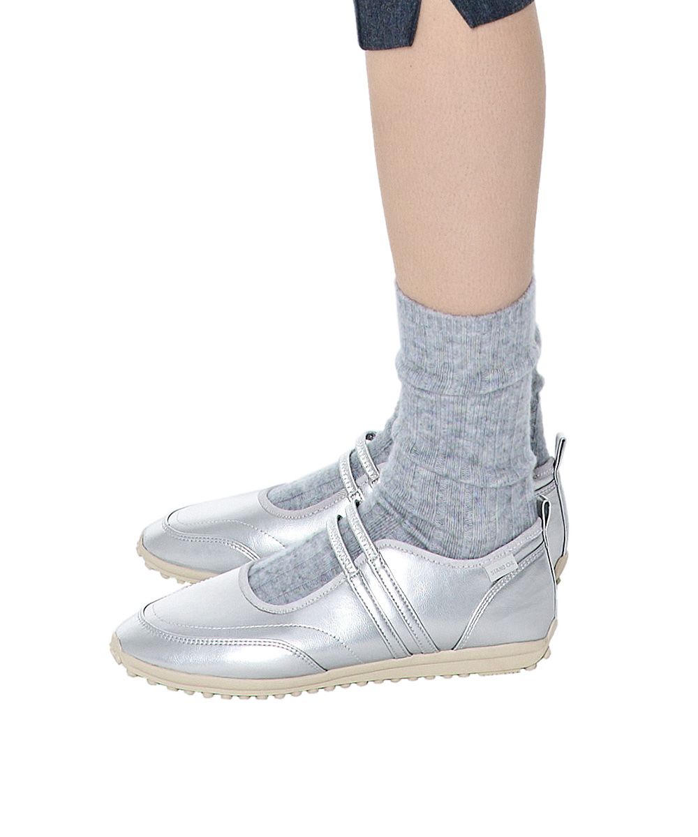 Silver Mesh Gradient Wave Mary Jane Sneakers - CHARLES